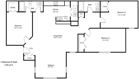 Nassau Bay_3 Bedroom Floor Plan